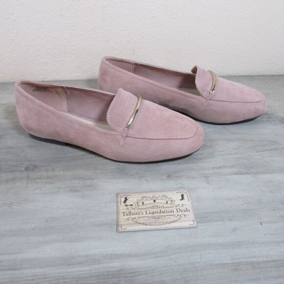 Journee Collection Women's Wrenn Slip On Loafer Shoe Rose Pink Faux Suede - Picture 1 of 3